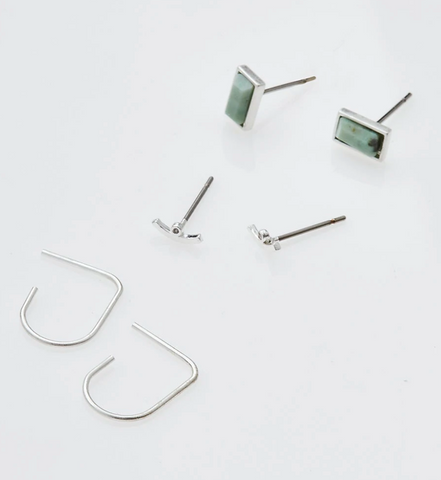 Courtney Stud Trio Silver