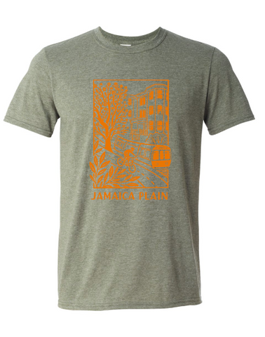 Orange On Green JP Scene Unisex Sh Small