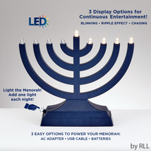Load image into Gallery viewer, Menorah - "Go" Light Anywhere Navy