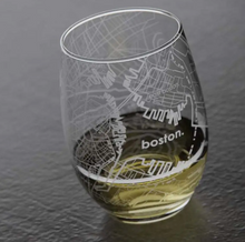 Load image into Gallery viewer, Boston Map Stemless Wine Glass