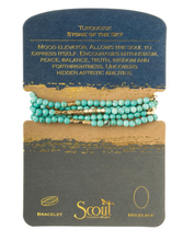 Load image into Gallery viewer, Scout Wrap Stone Bracelet Turquoise Gold

