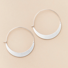 Load image into Gallery viewer, Silver Crescent Hoop Wire Earring
