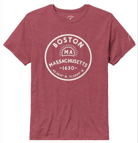 Maroon Boston Vintage Design Tee