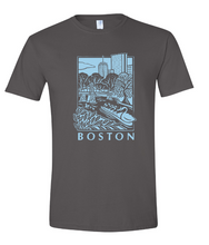 Load image into Gallery viewer, Blue On Charcoal Boston Unisex Shirt
