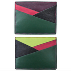 Asymmetric Leather Card Case - Forest