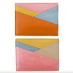Asymmetric Leather Card Case - Rainbow