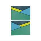 Asymmetric Leather Card Case - Serenity