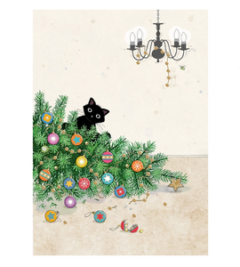 Fallen Tree Cat Card