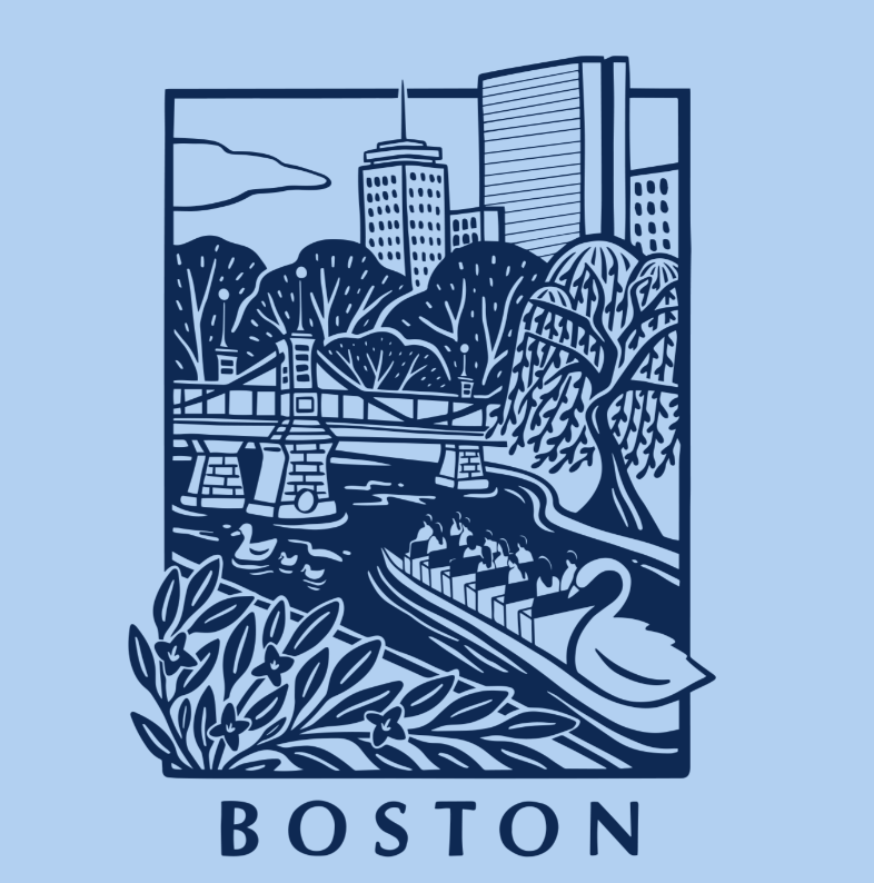 Royal Blue Boston Scene Unisex Tee