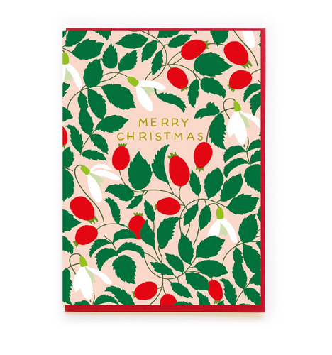 Merry Christmas Rosehips Card