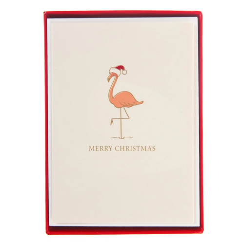 Petite Boxed Cards - Christmas Flamingo