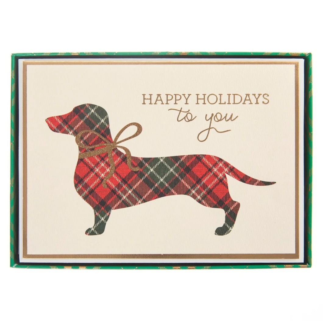 Boxed Cards - Plaid Dachsund