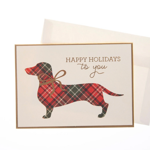 Boxed Cards - Plaid Dachsund
