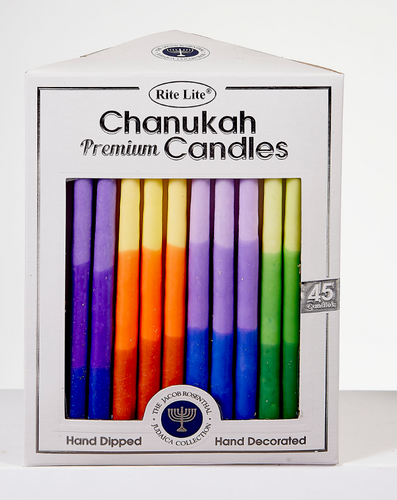 Multi Color Tapered Chanukah Candles