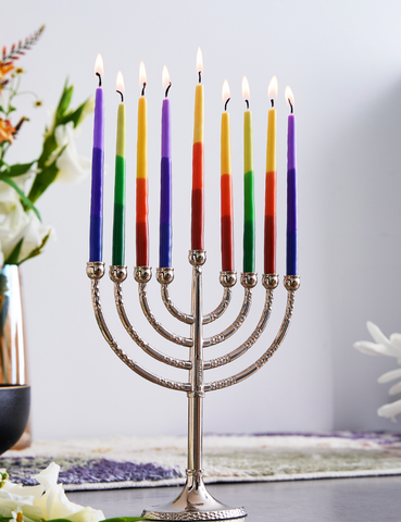 Multi Color Tapered Chanukah Candles