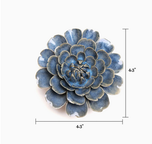 Medium Blue Cosmos Ceramic Flower