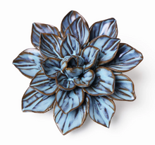 Load image into Gallery viewer, Blue Striped Ceramic Flower
