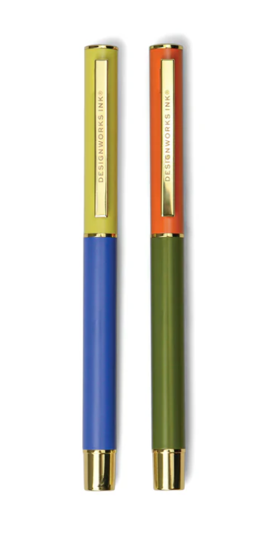 Colorblock Pen Set of 2 Cobalt + Green