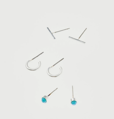 Scarlett Stud Trio Silver