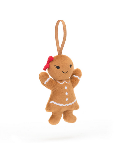 Festive Folly Gingerbread Ruby Ornament