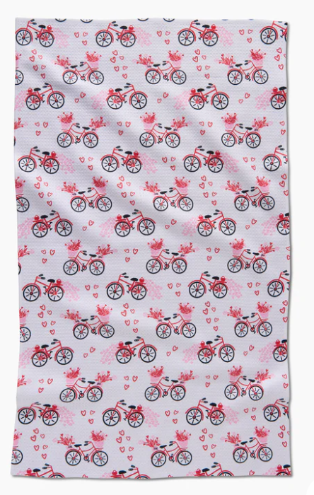 Love Bikes Geometry Tea Towel