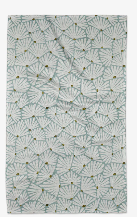 Solie Teal Geometry Tea Towel