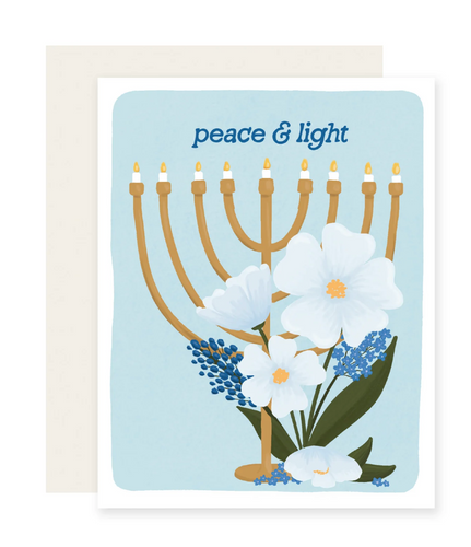 Peace Hanukkah Floral Card
