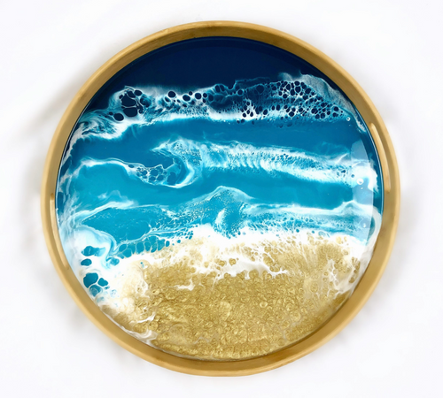 Ocean Vibes Resin Serving Tray