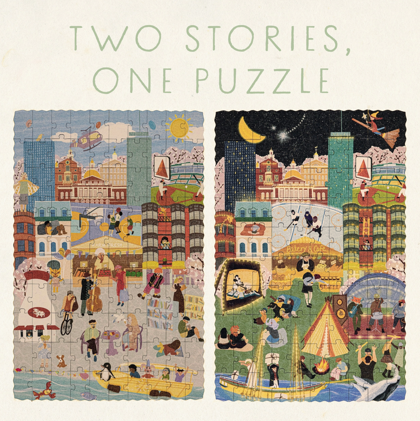 Double-Sided Puzzle - Boston Day & Night