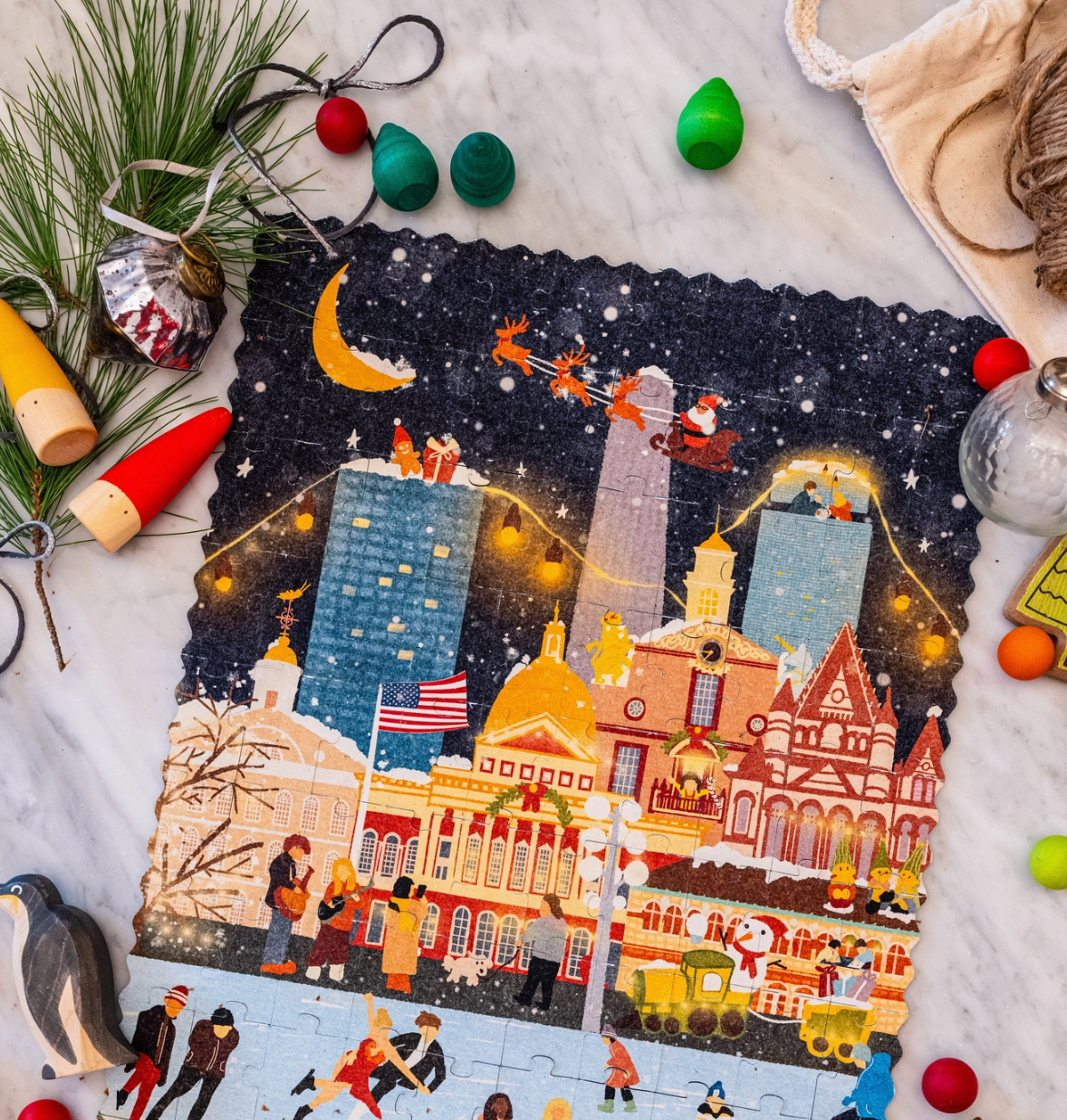 Double-Sided Puzzle - Boston Seasons