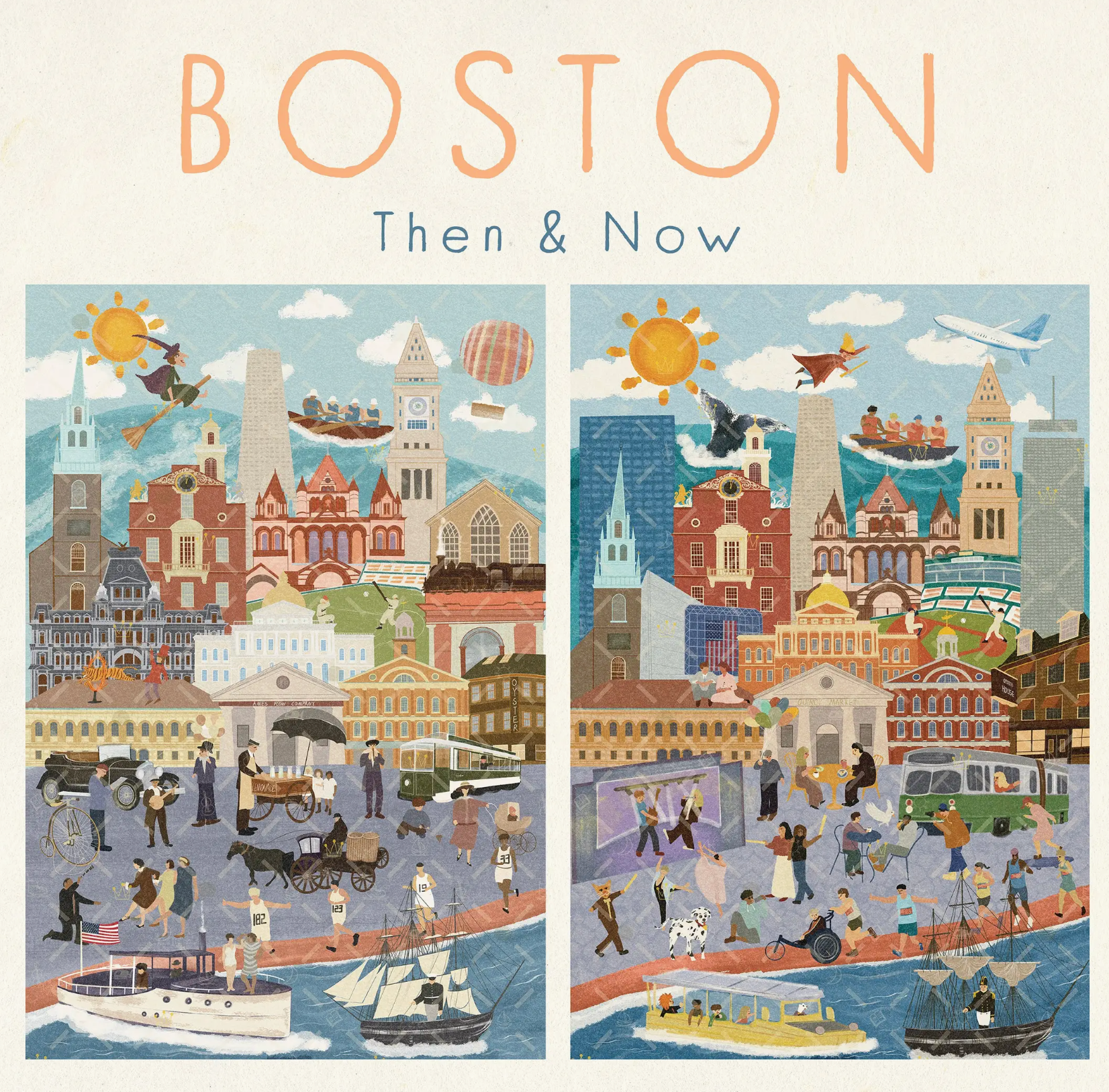 Boston Then and Now 100 PC Puzzle