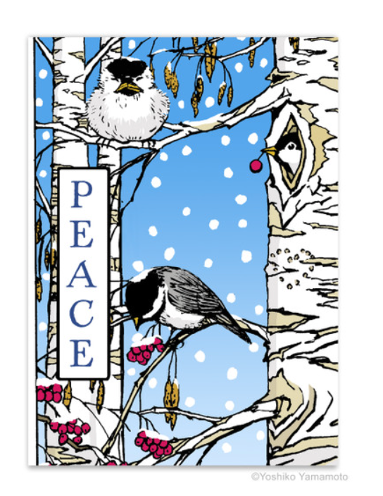 Peace Chickadees Christmas Boxed Cards