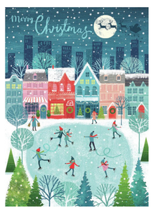 Village Skaters Christmas Boxed Cards