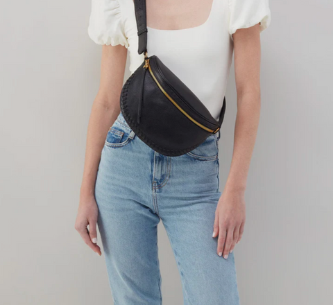 Black Stitched Juno Belt Bag