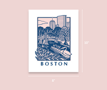 Load image into Gallery viewer, Print - Boston Scene Pink/Navy

