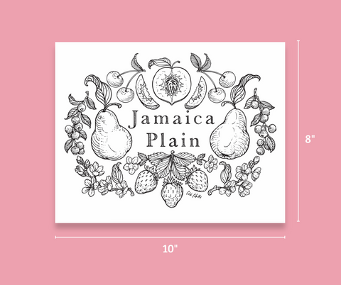 Print - JP Fruit Black/White