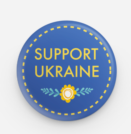Support Ukraine Button Pin