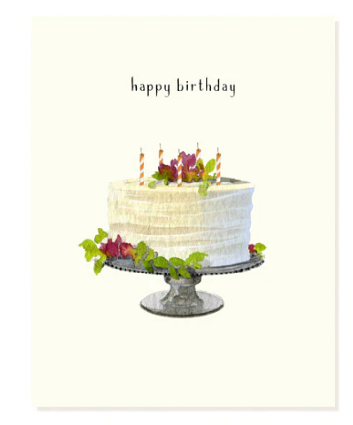 Cream Birthday Cake Card