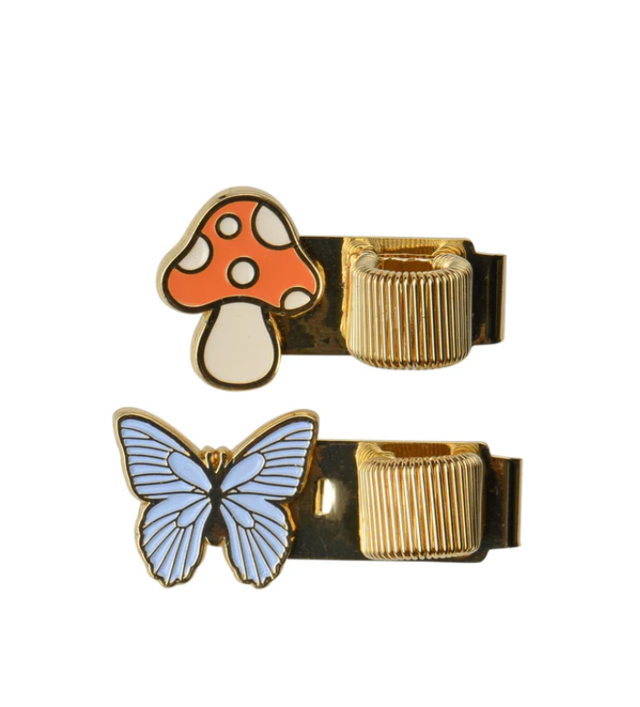 Mushroom and Butterfly Pen Clips