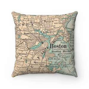 Throw Pillow - Boston Map