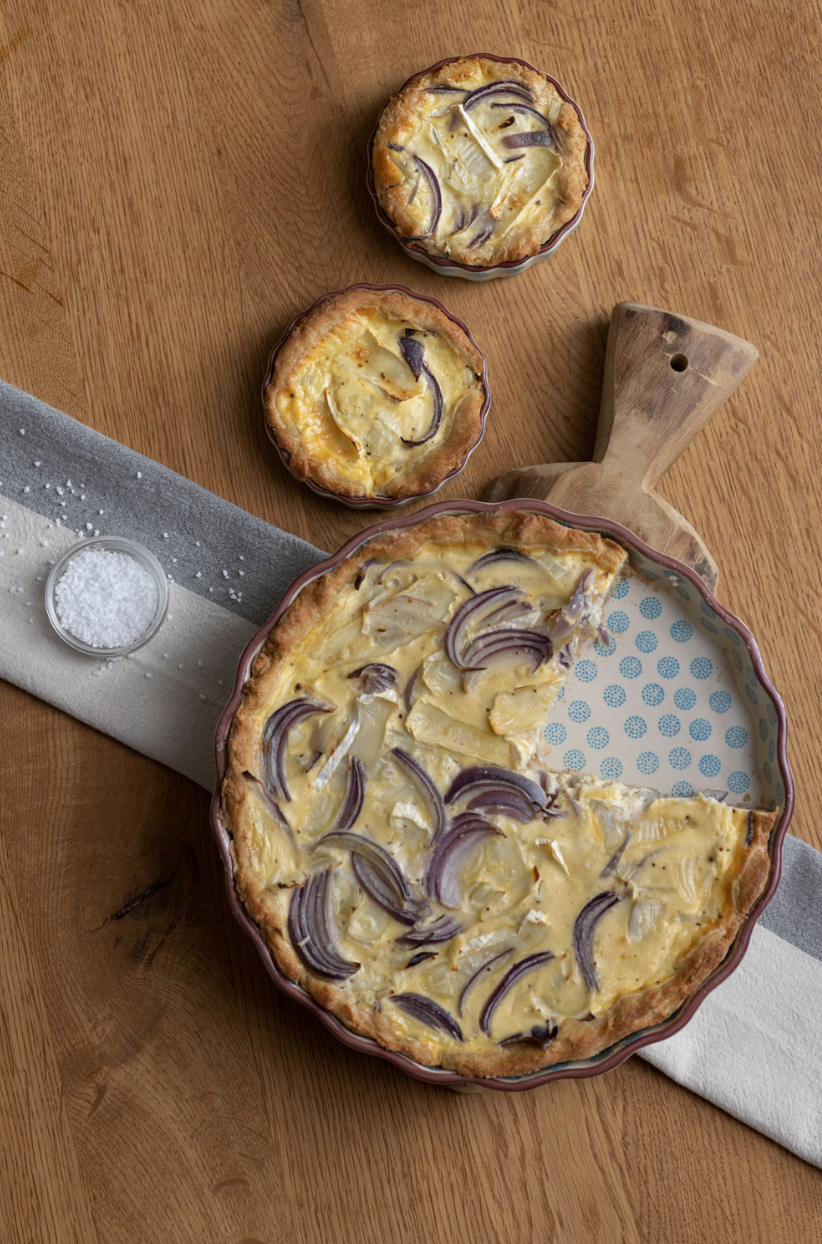 Large Quiche Dish - Retro Blue