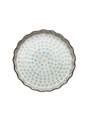 Large Quiche Dish - Retro Blue