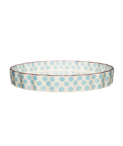 Large Quiche Dish - Retro Blue