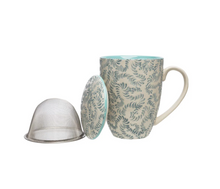 Load image into Gallery viewer, Tea Cup and Strainer - Blue Rustic
