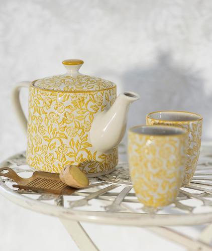 Teapot - Yellow Rustic