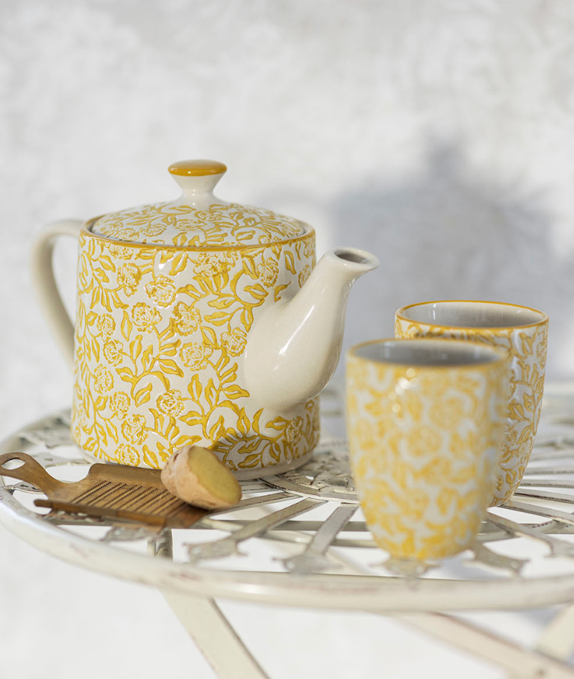 Teapot - Yellow Rustic