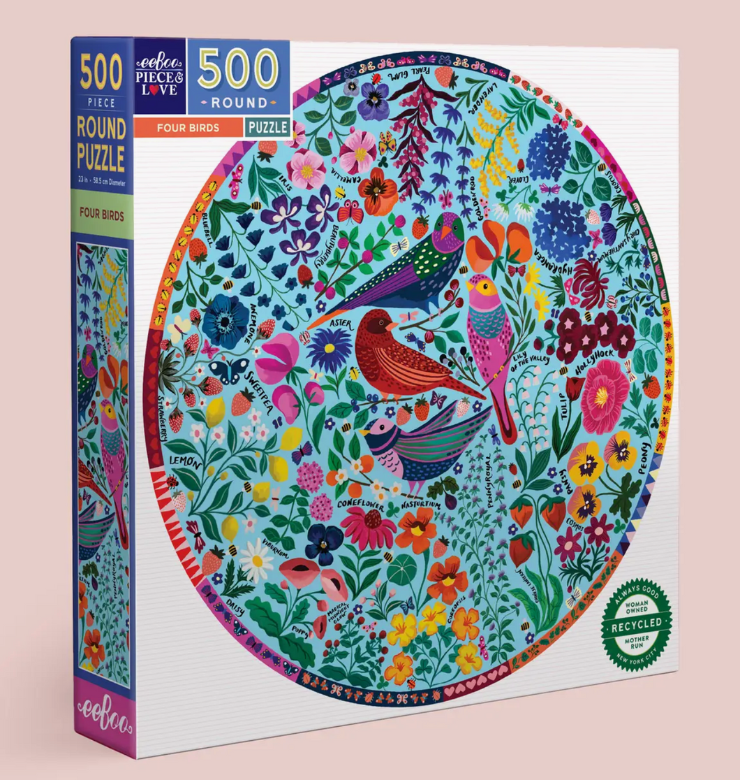 Four Birds Round 500 Piece Puzzle