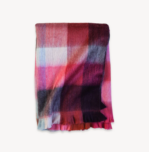 Hot Check Fringe Alpaca Throw