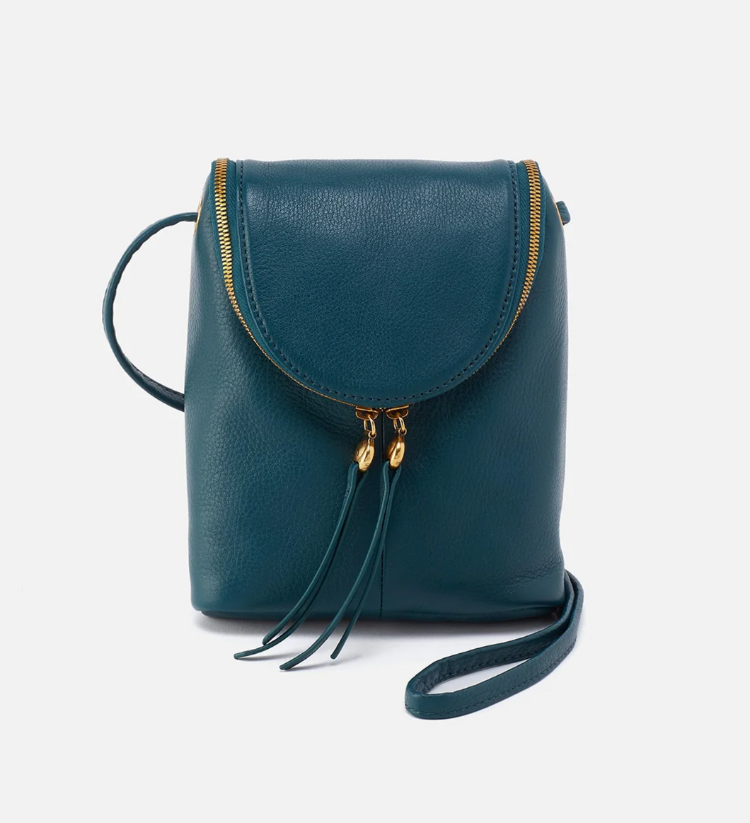 Midnight Teal Fern Crossbody Bag