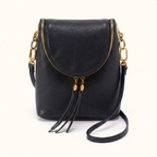 Fern Duo Crossbody Leather Bag - Black